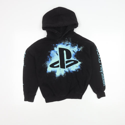 H&M Girls Black PlayStation Pullover Hoodie 9-10 Years