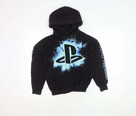 H&M Girls Black PlayStation Pullover Hoodie 9-10 Years