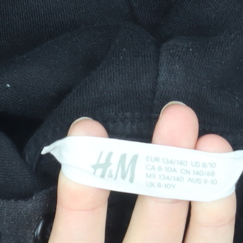 H&M Girls Black PlayStation Pullover Hoodie 9-10 Years