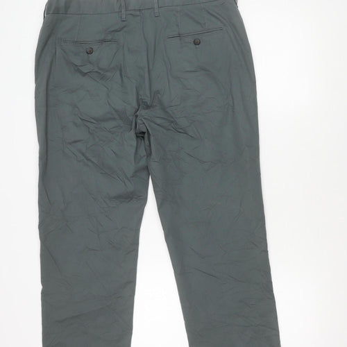 Marks and Spencer Men's Grey Regular Fit Trousers