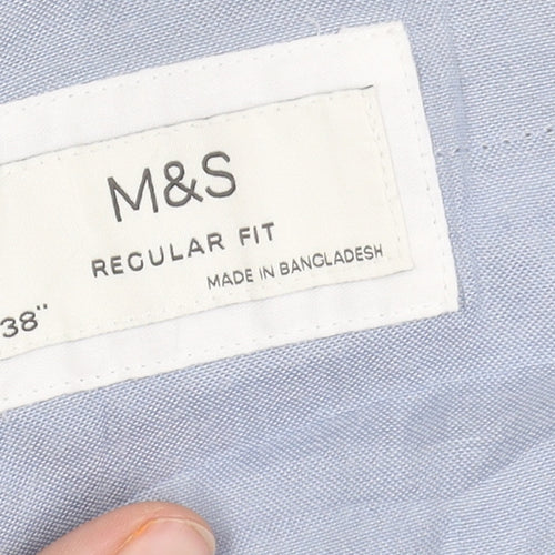 Marks and Spencer Men's Grey Regular Fit Trousers
