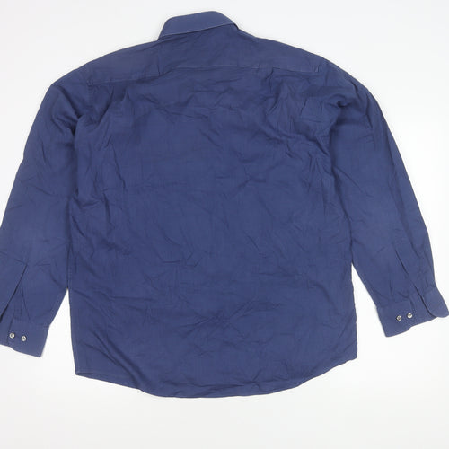 Marks and Spencer Blue Men's Long Sleeve Shirt 16.5