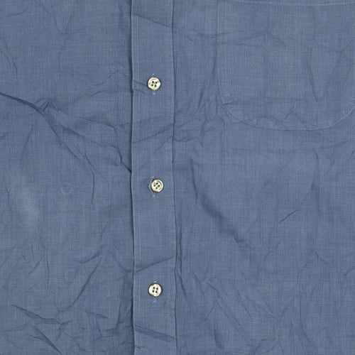 Marks and Spencer Blue Men's Long Sleeve Shirt 16.5