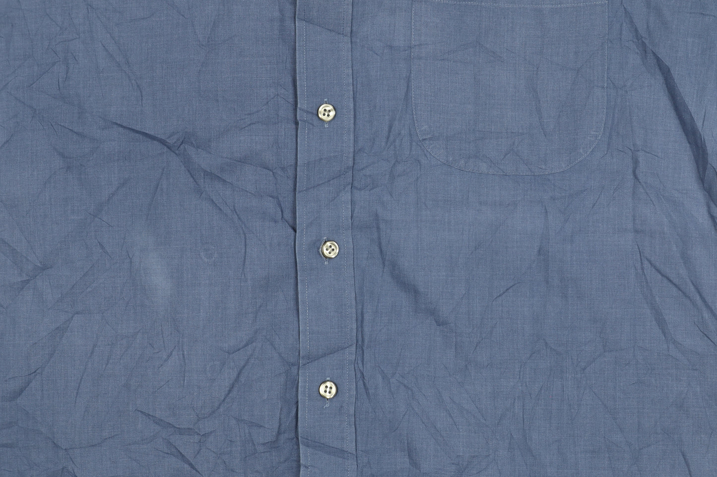 Marks and Spencer Blue Men's Long Sleeve Shirt 16.5