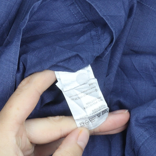 Marks and Spencer Blue Men's Long Sleeve Shirt 16.5
