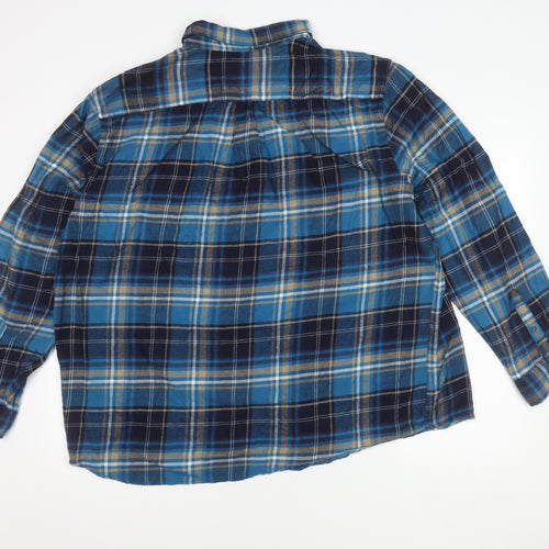 Marks and Spencer Men's Blue Plaid 4XL Shirt