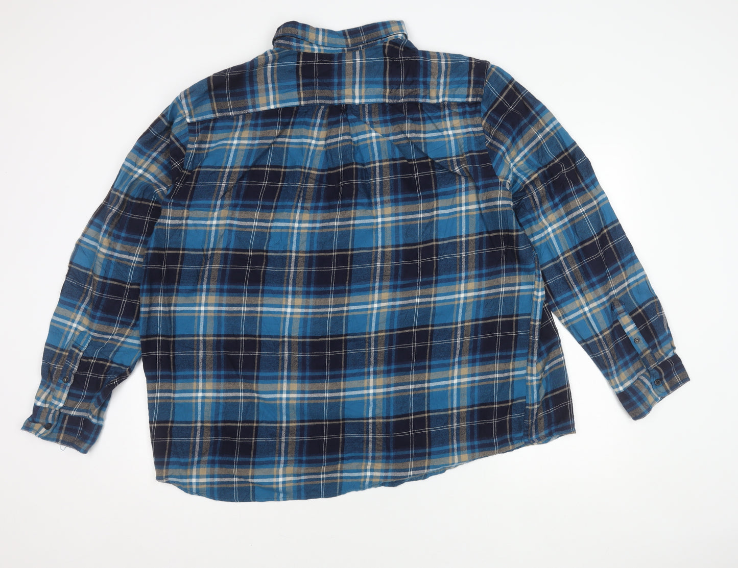 Marks and Spencer Men's Blue Plaid 4XL Shirt