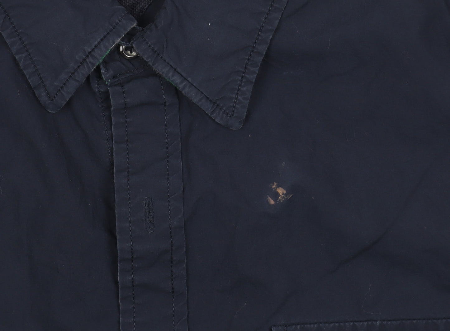 Men's Blue Short Sleeve Button-Up Shirt
