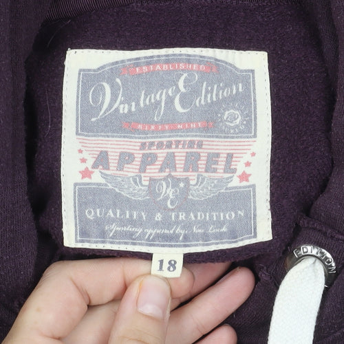 Vintage Edition Unisex Purple Hoodie Size 18