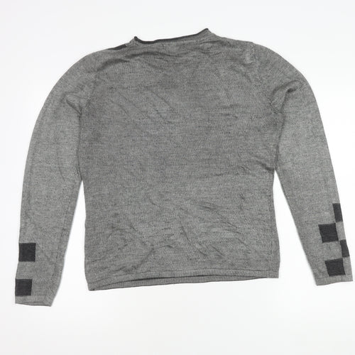 VIZ-A-VIZ Women's Grey Geometric Jumper 12