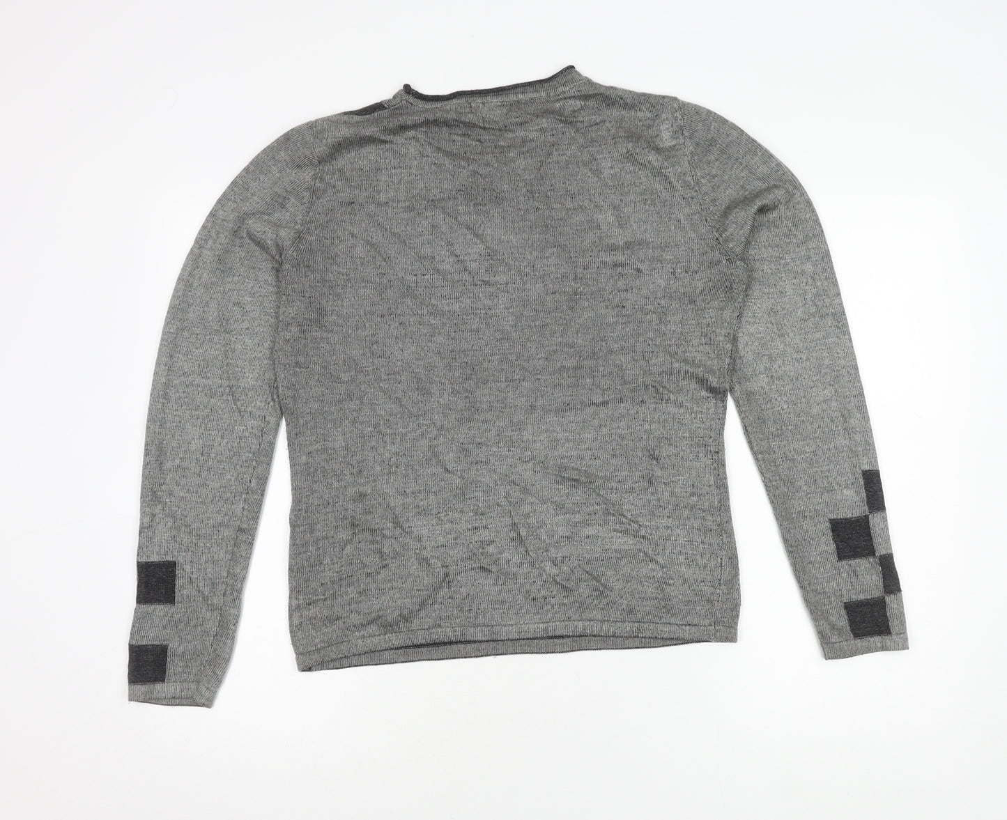 VIZ-A-VIZ Women's Grey Geometric Jumper 12