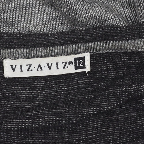 VIZ-A-VIZ Women's Grey Geometric Jumper 12