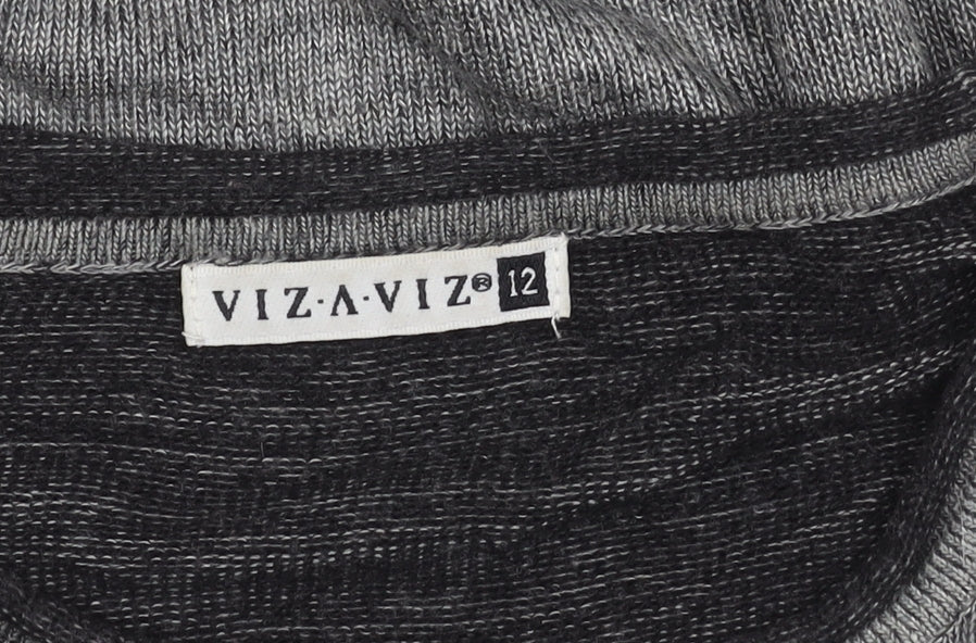 VIZ-A-VIZ Women's Grey Geometric Jumper 12