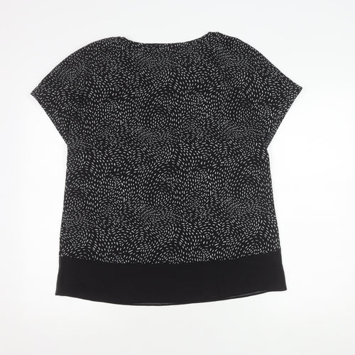 Papaya Women's Black Short Sleeve Top Size 12