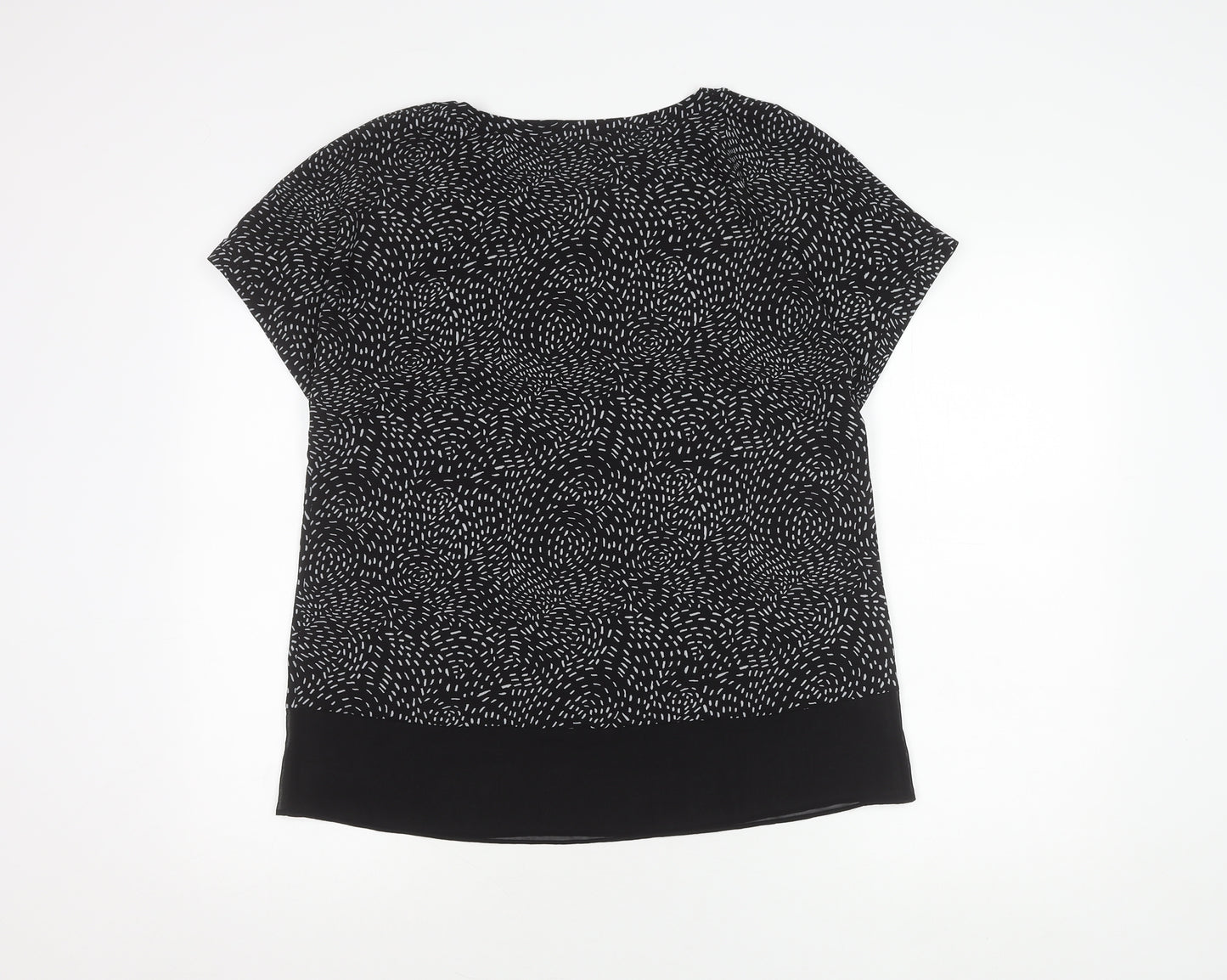 Papaya Women's Black Short Sleeve Top Size 12