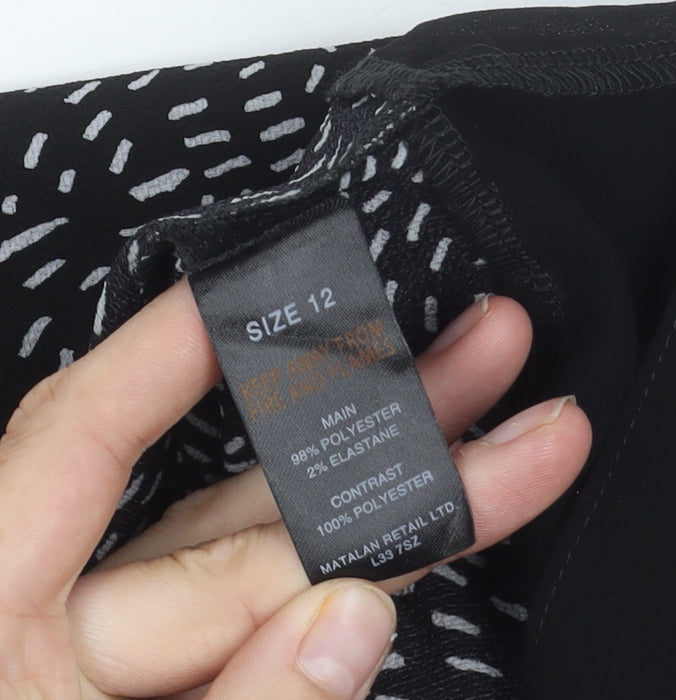 Papaya Women's Black Short Sleeve Top Size 12