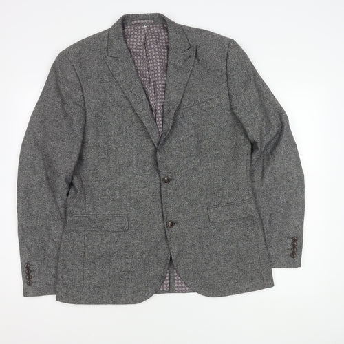 Next Men's Grey Blazer, Size 42, Regular Length
