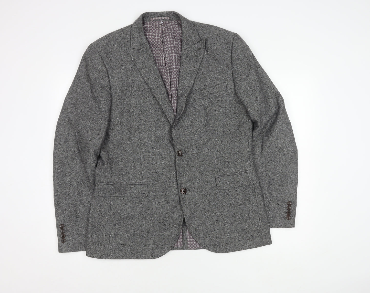 Next Men's Grey Blazer, Size 42, Regular Length