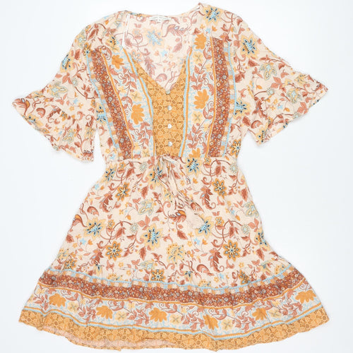 Label of Love Women's Floral Rayon Dress M Multicoloured