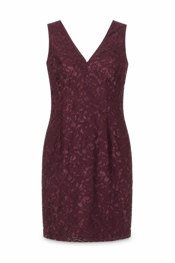 Next Women's Purple Lace Knee Length Sheath Dress, Size 12