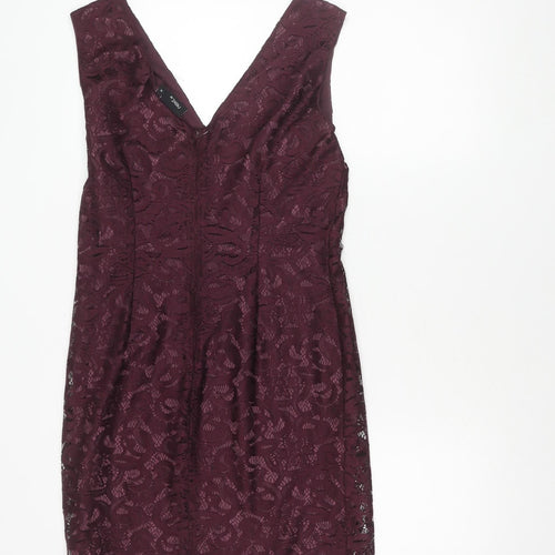 Next Women's Purple Lace Knee Length Sheath Dress, Size 12