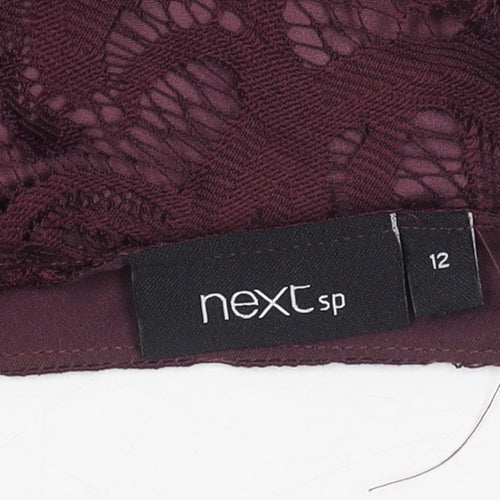 Next Women's Purple Lace Knee Length Sheath Dress, Size 12