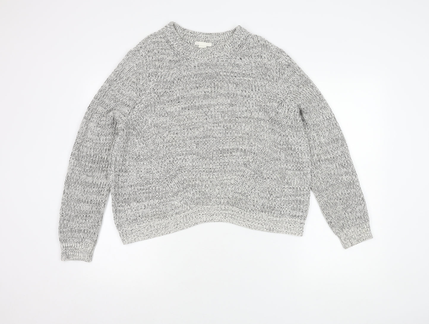 H&M Women’s Grey Chunky Knit Jumper, L, Casual