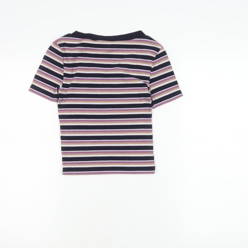 H&M Divided Women's Multicoloured Striped T-Shirt XS