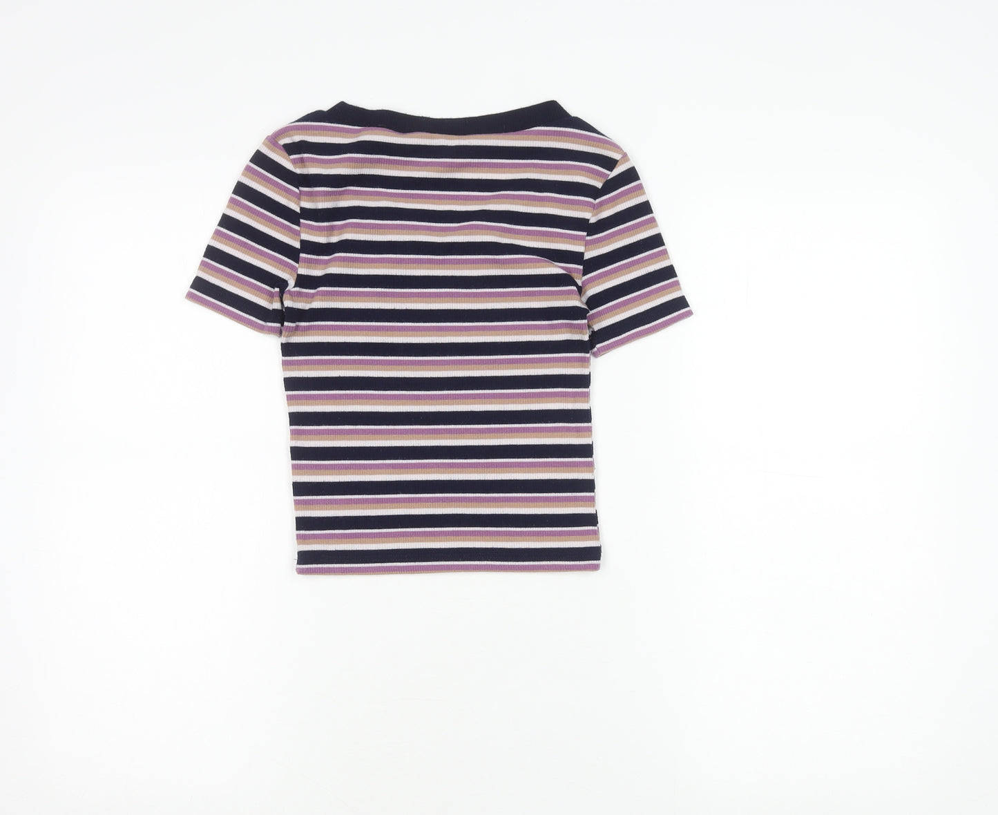 H&M Divided Women's Multicoloured Striped T-Shirt XS