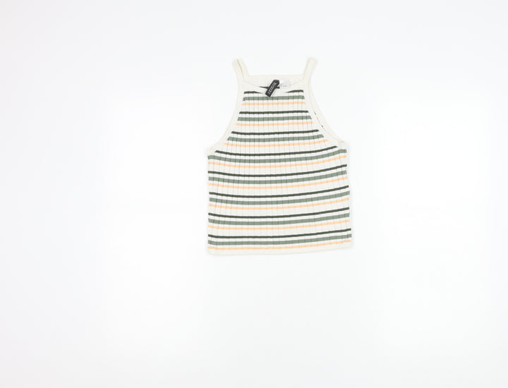 H&M Women's Multicoloured Striped Cropped Tank Top