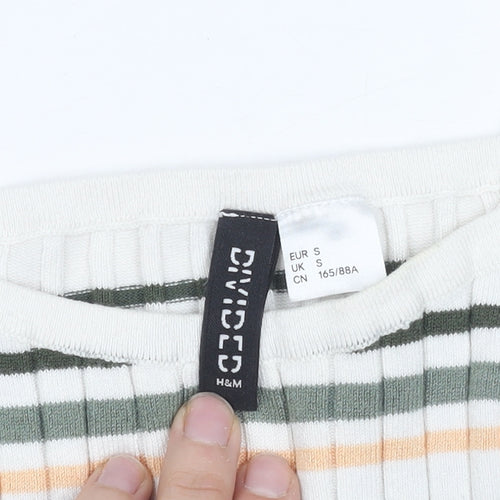 H&M Women's Multicoloured Striped Cropped Tank Top