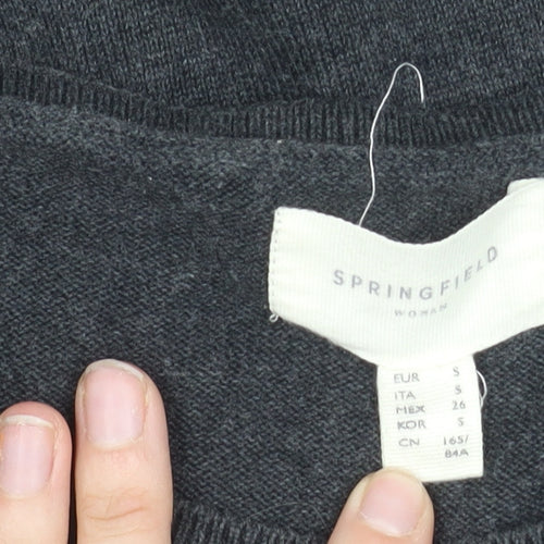 Springfield Women's Black Floral Skull Pullover Jumper, S