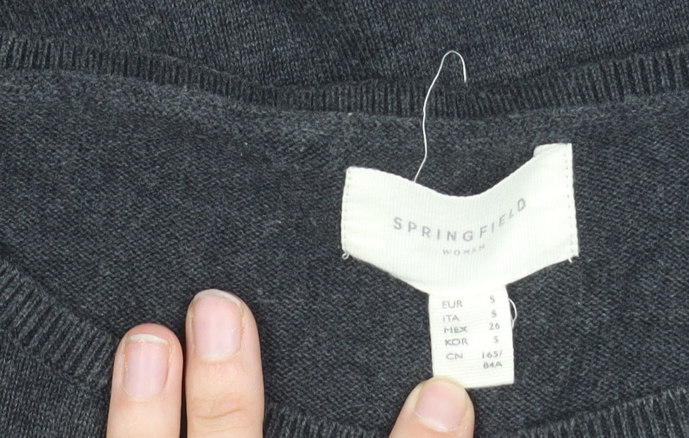 Springfield Women's Black Floral Skull Pullover Jumper, S