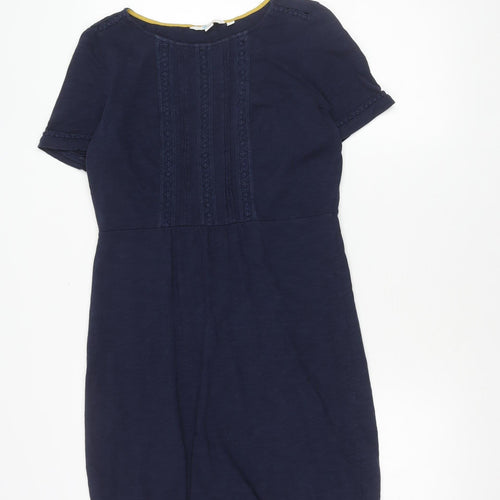 Boden Women's Blue Cotton Dress, Size 10, Short Sleeve