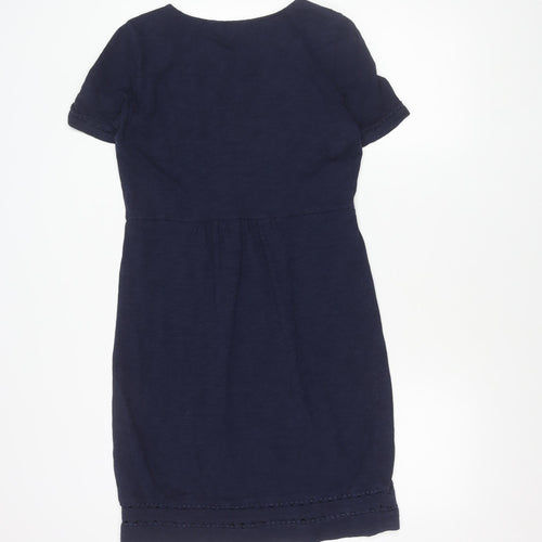 Boden Women's Blue Cotton Dress, Size 10, Short Sleeve