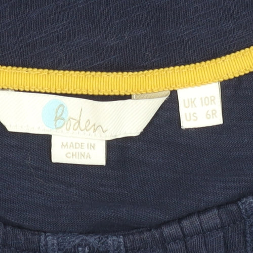 Boden Women's Blue Cotton Dress, Size 10, Short Sleeve