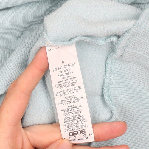 ASOS DESIGN Unisex Blue Pullover Sweatshirt S