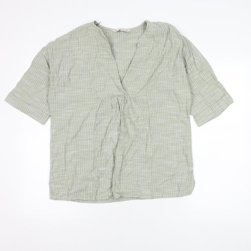 F&F Women's Beige Striped Blouse Size 10