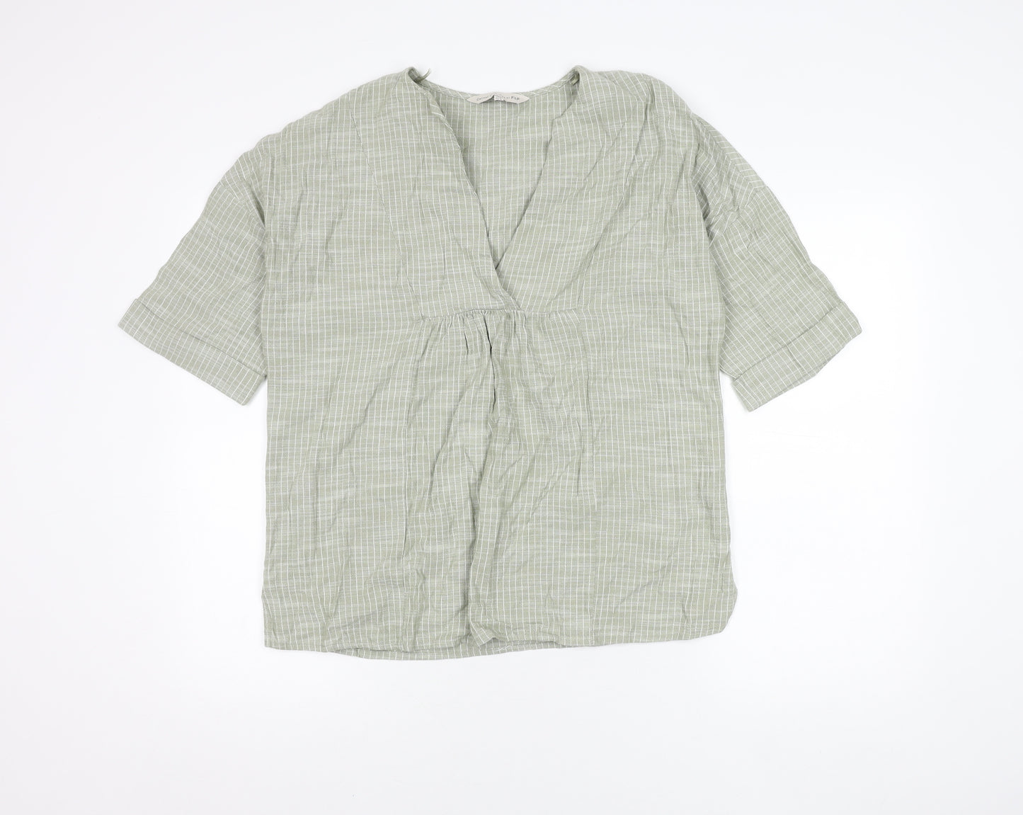 F&F Women's Beige Striped Blouse Size 10