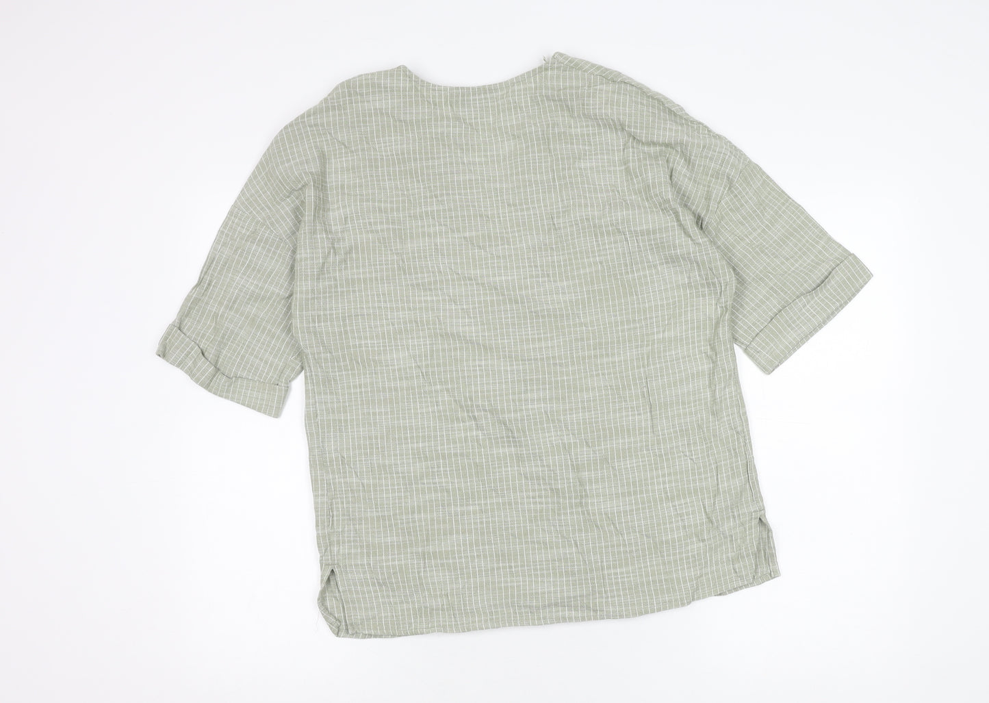 F&F Women's Beige Striped Blouse Size 10