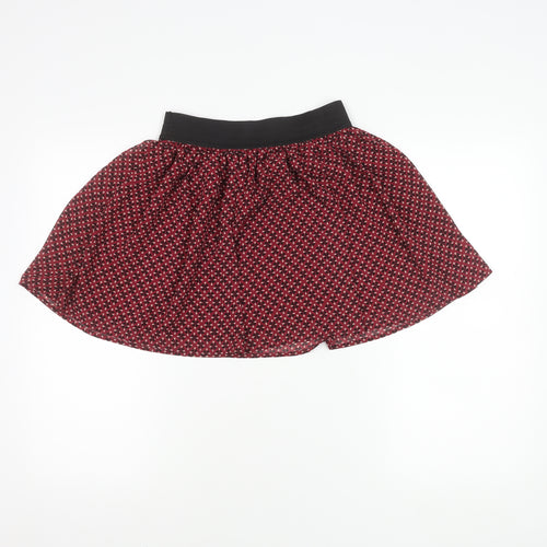 Forever 21 Women's Red M A-Line Floral Short Skirt