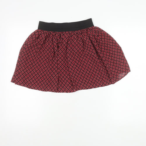 Forever 21 Women's Red M A-Line Floral Short Skirt