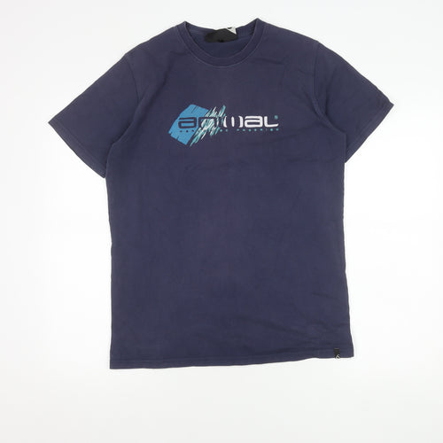 Animal Men's Blue Graphic Logo T-Shirt, Size M