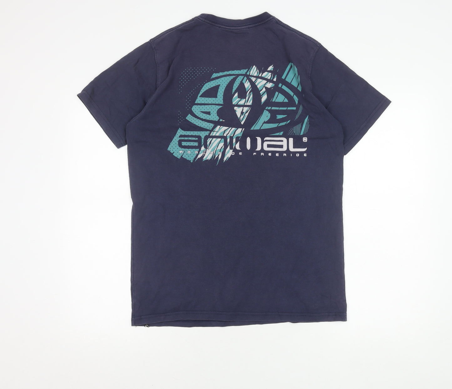 Animal Men's Blue Graphic Logo T-Shirt, Size M