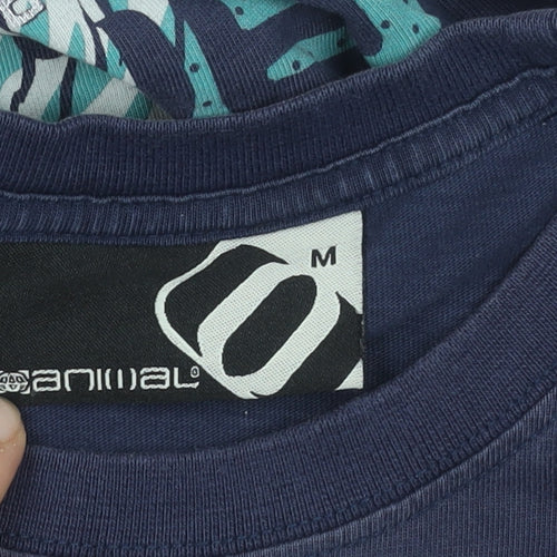Animal Men's Blue Graphic Logo T-Shirt, Size M