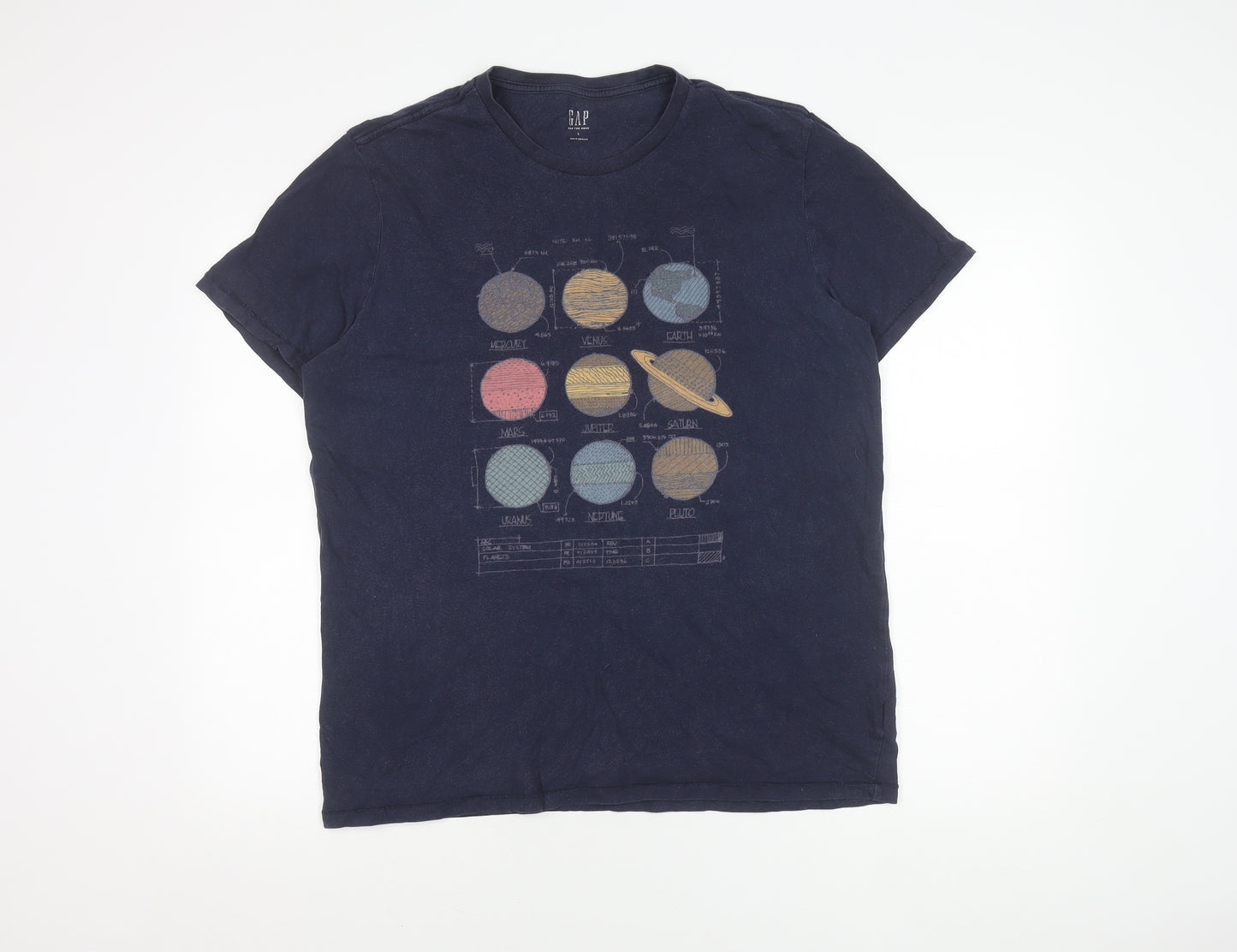 GAP Men's Blue Space Graphic T-Shirt Size L