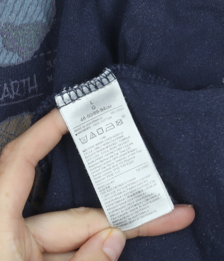 GAP Men's Blue Space Graphic T-Shirt Size L