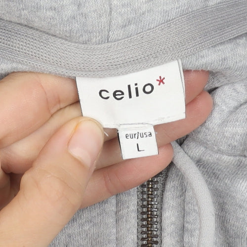Celio Grey Unisex Adults Basic Hooded Jacket L
