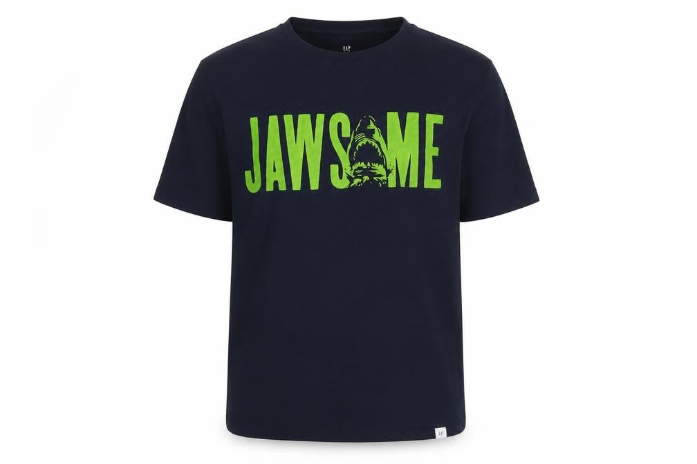 Gap Boys Blue Jawsome T-Shirt 14-15 Years Graphic Print