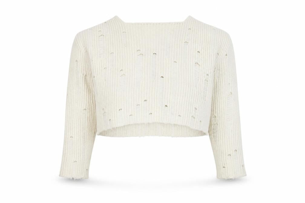 Front view of Urban Outfitters Women's Ivory V-Neck jumper - M